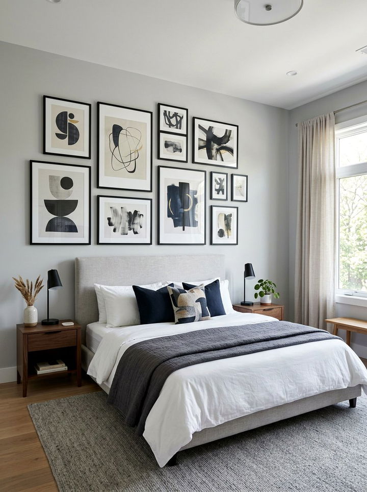 Gallery Wall Art - 30 boutique hotel bedroom ideas