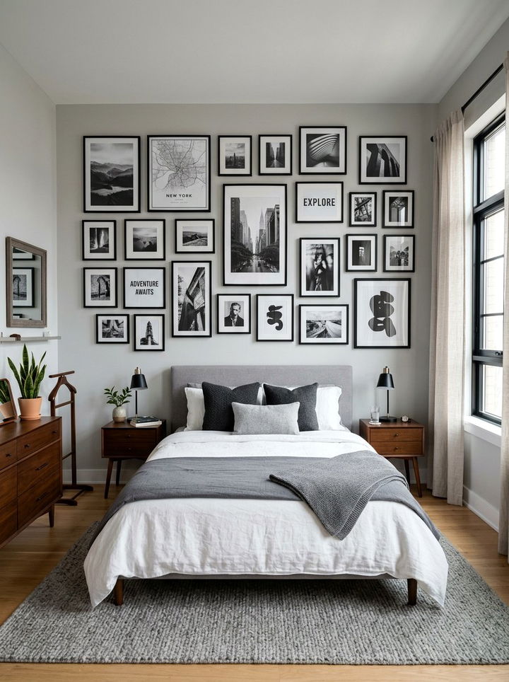 Gallery Wall Bedroom - 30 masculine bedroom ideas