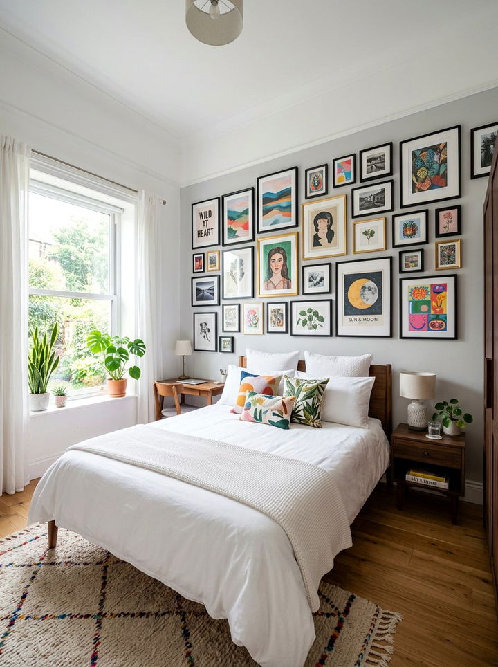 Gallery Wall Feature - 30 bedroom accent wall ideas