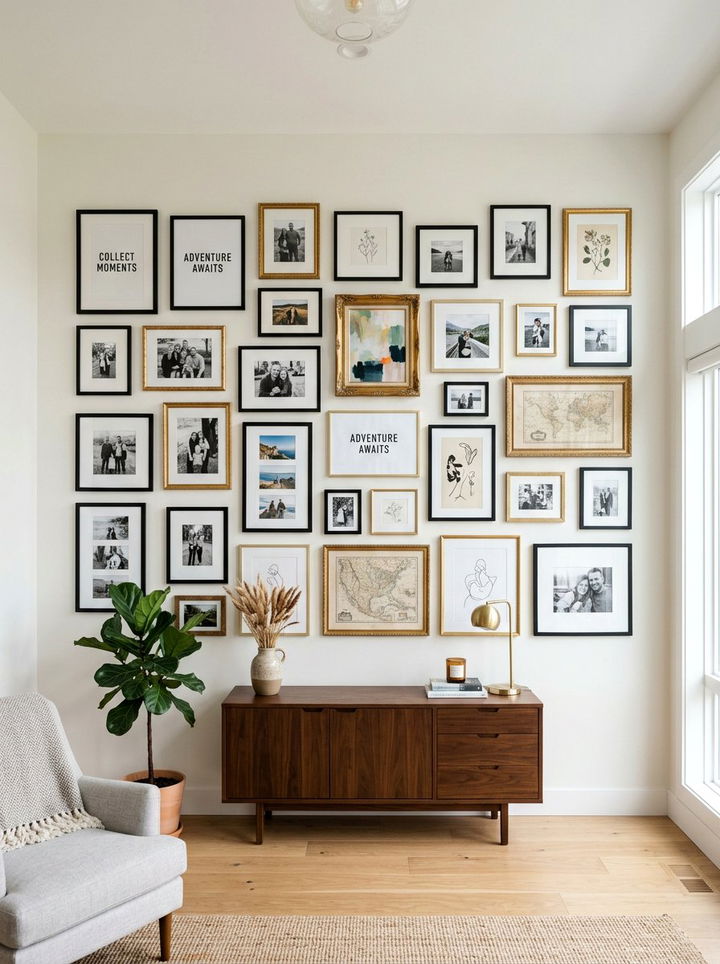 Gallery Wall Layout - 30 DIY bedroom ideas