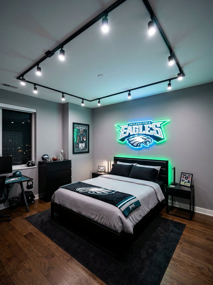 Game Day Lighting - 30 football bedroom ideas