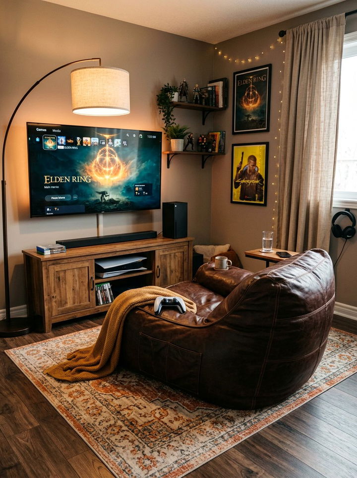 Gaming Bean Bag - 30 video game bedroom ideas