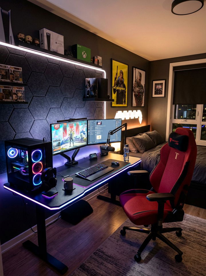 Gaming Desk Setup - 30 bedroom workstation designs