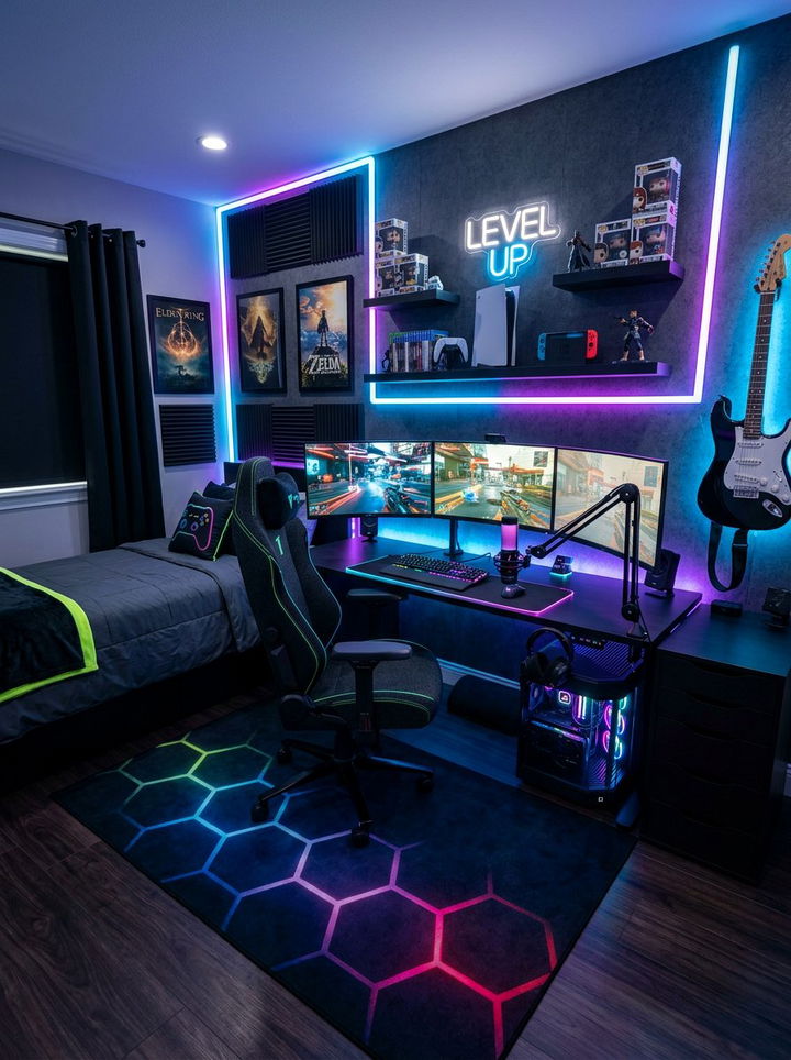 Gaming Teen Bedroom - 30 teenager bedroom decor ideas