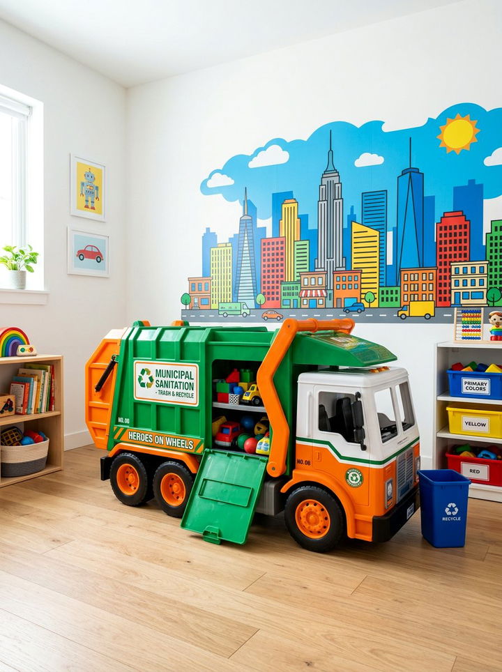 Garbage Truck Toy Storage - 30 truck bedroom ideas