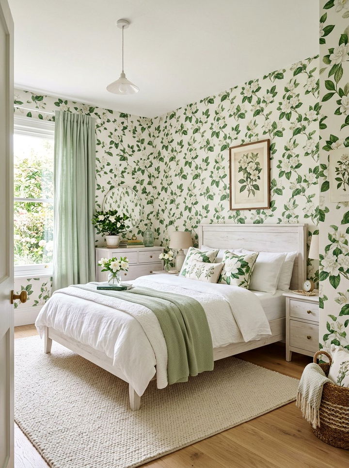 Gardenia Floral Wallpaper - 30 bedroom floral wallpapers