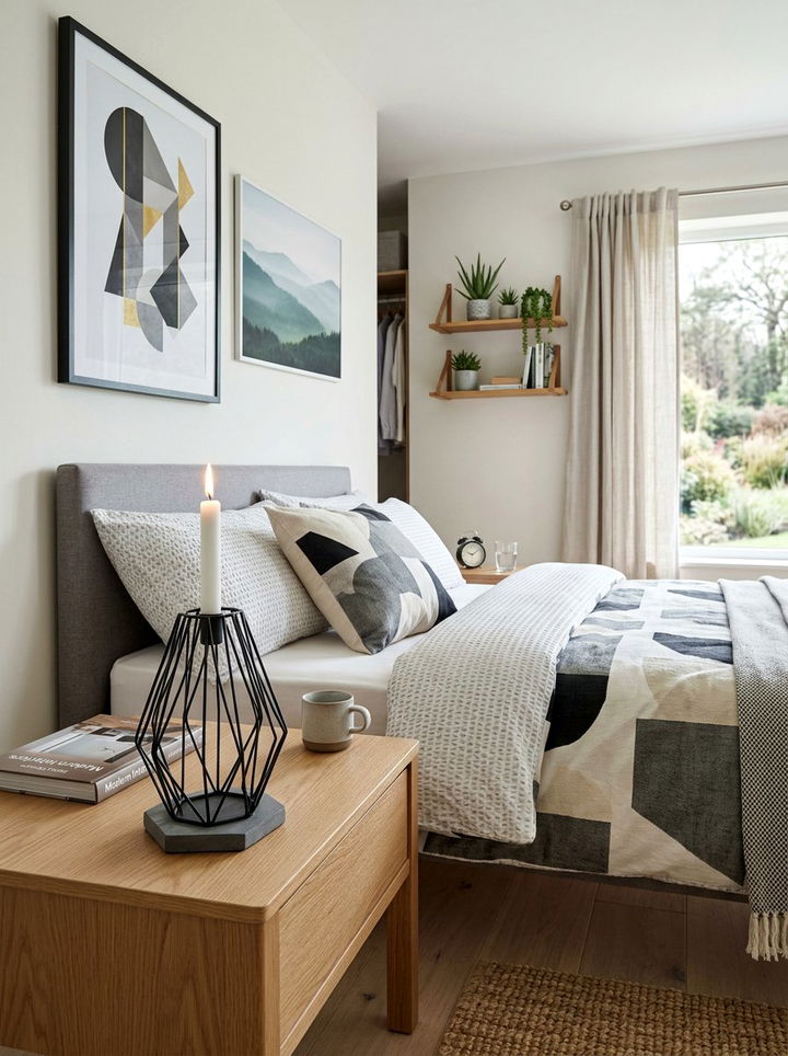 Geometric Candle Holder - 30 bedroom candle ideas