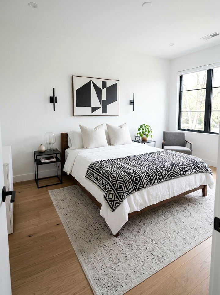 Geometric Knit Pattern Bedroom - 30 knitted bedroom ideas