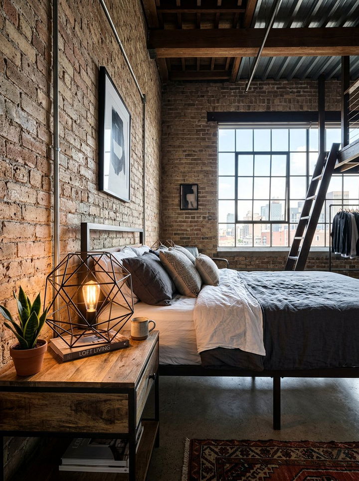 Geometric Metal Lamp - 30 bedroom bedside lamps