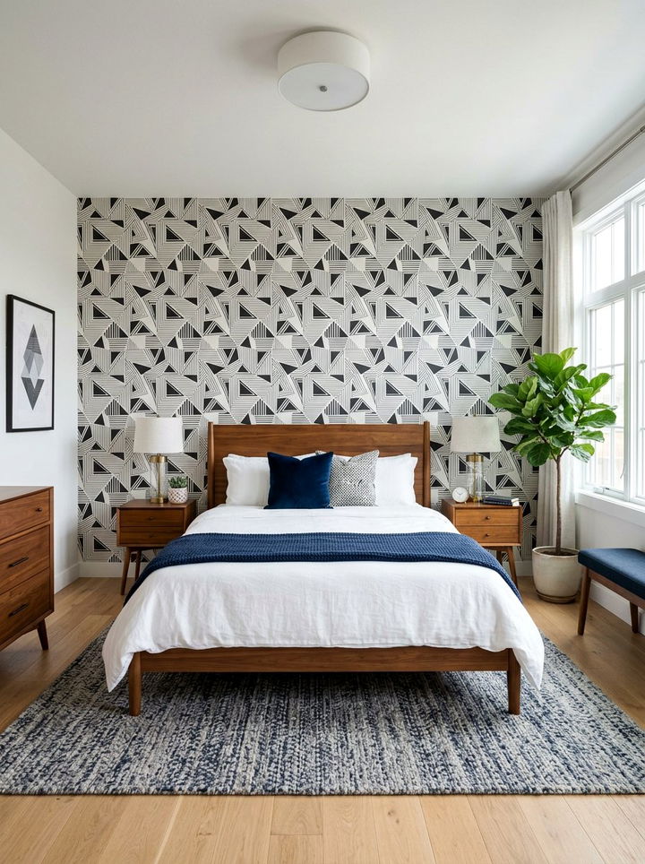 Geometric Pattern Wallpaper - 30 bedroom wallpapers