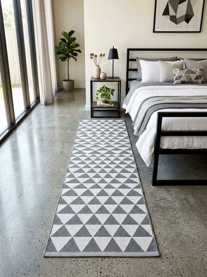 Geometric Patterned Bedroom Runner - 30 bedroom runner rugs