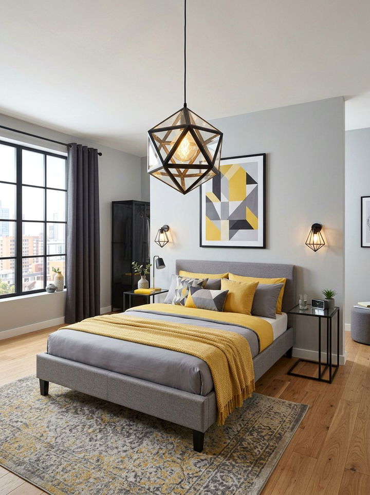 Geometric Pendant - 30 bedroom lighting design