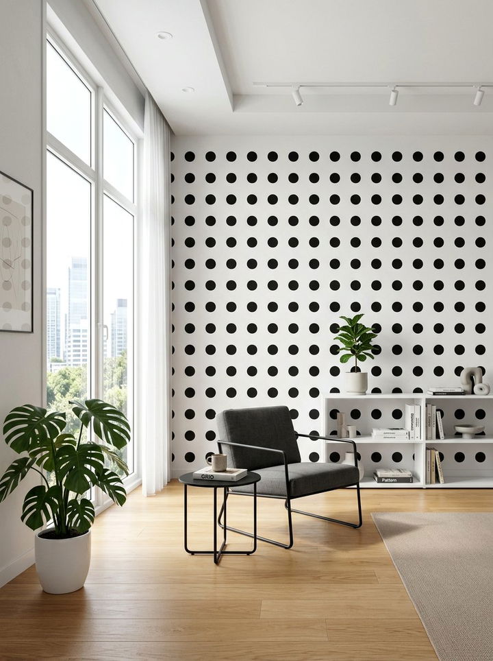 Geometric Polka Dot Wall - 30 bedroom polka dot walls