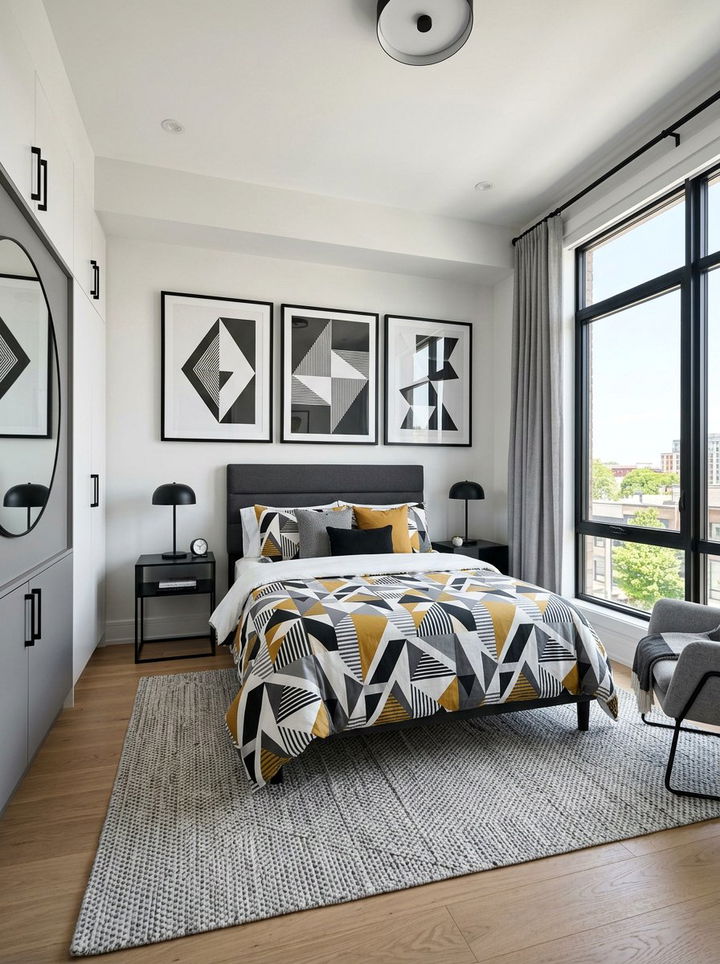 Geometric Print Comforter - 30 bedroom bedding ideas