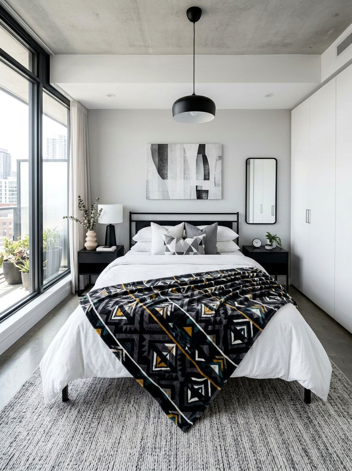 Geometric Print Fleece Blanket - 30 bedroom fleece blankets