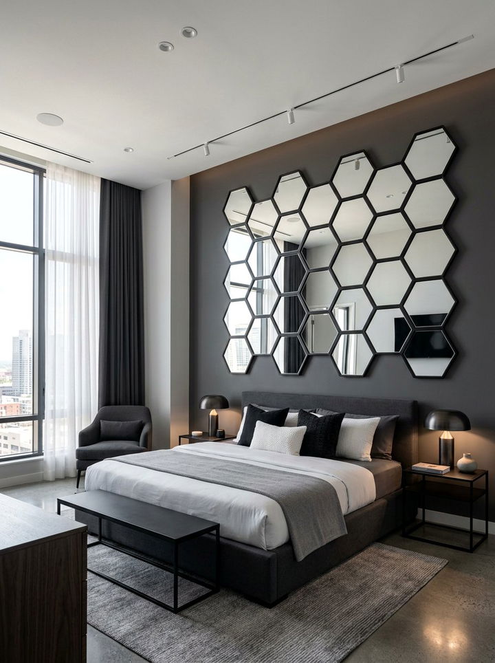 Geometric Wall Mirror - 30 bedroom mirrors