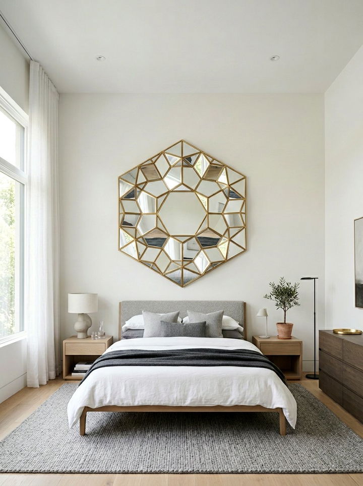 Geometric Wall Mirror - 30 bedroom wall mirrors