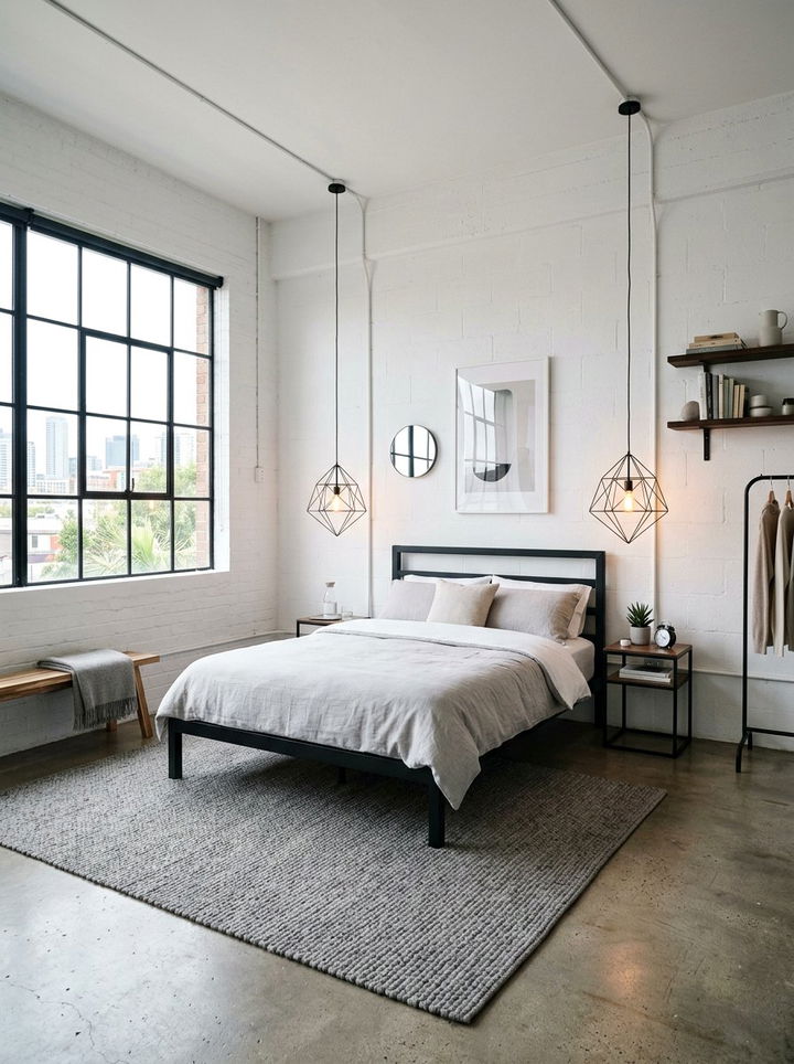 Geometric Wire Light - 30 bedroom pendant lighting ideas