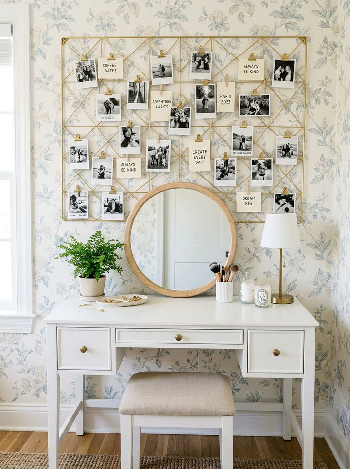 Geometric Wire Wall Grid - 30 bedroom photo displays