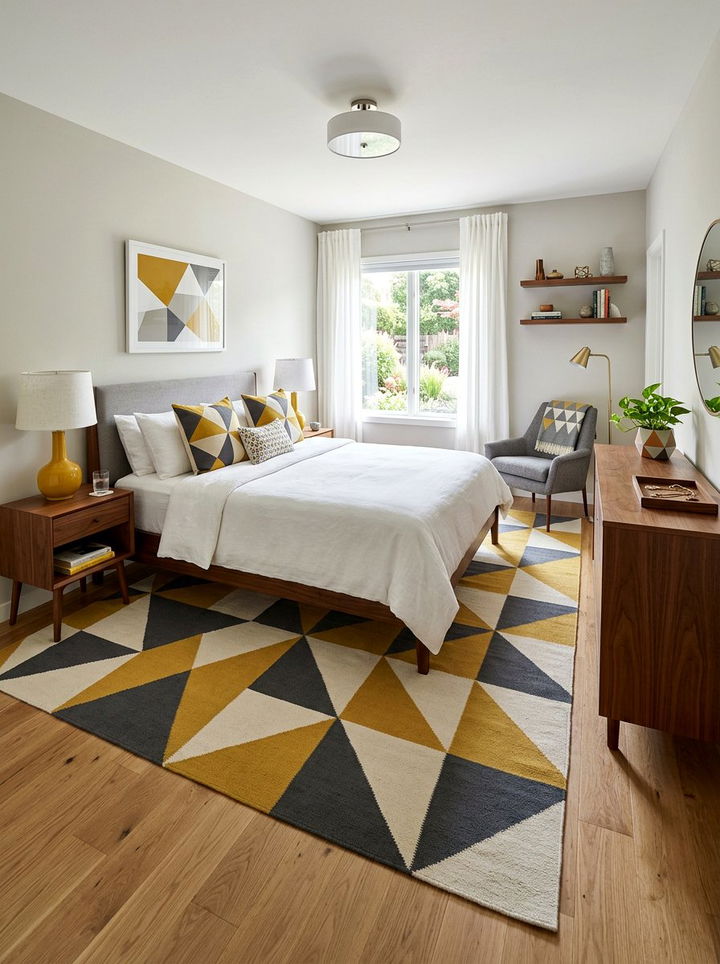 Geometric pattern bedroom - 30 retro bedroom ideas