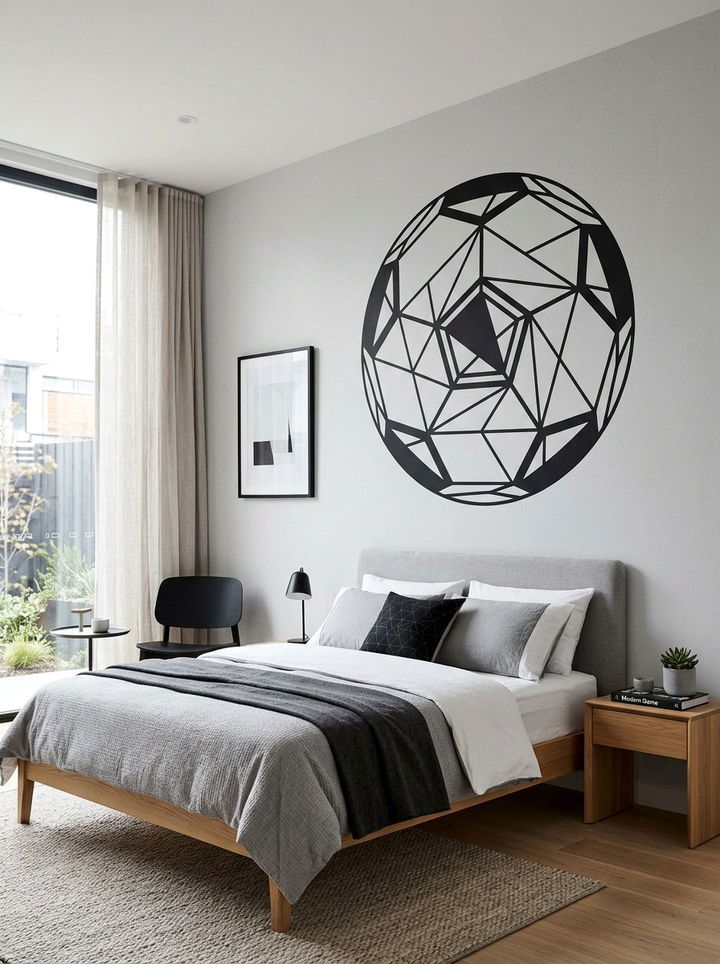 Geometric soccer wall decal - 30 soccer bedroom ideas