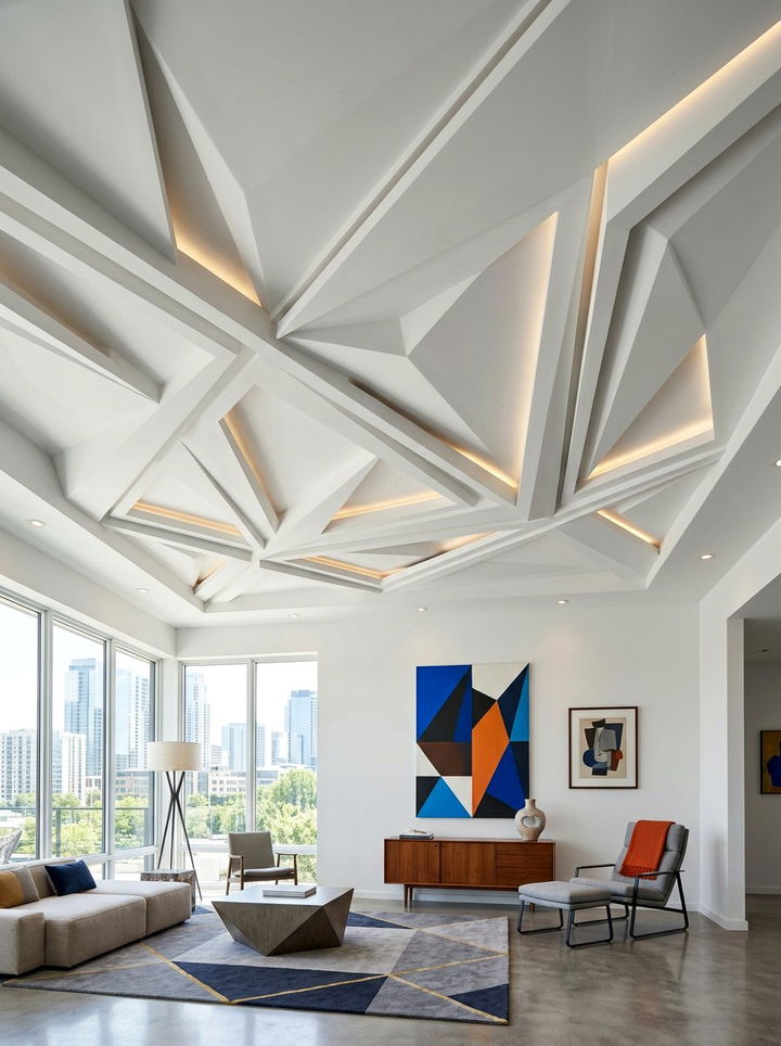 Geometric tray ceiling - 30 bedroom tray ceiling ideas