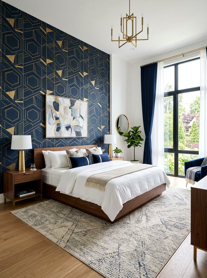 Geometric wallpaper bedroom - 30 bedroom modern wallpapers