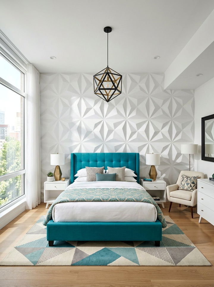 Geometric wallpaper - 30 bedroom textured wallpapers