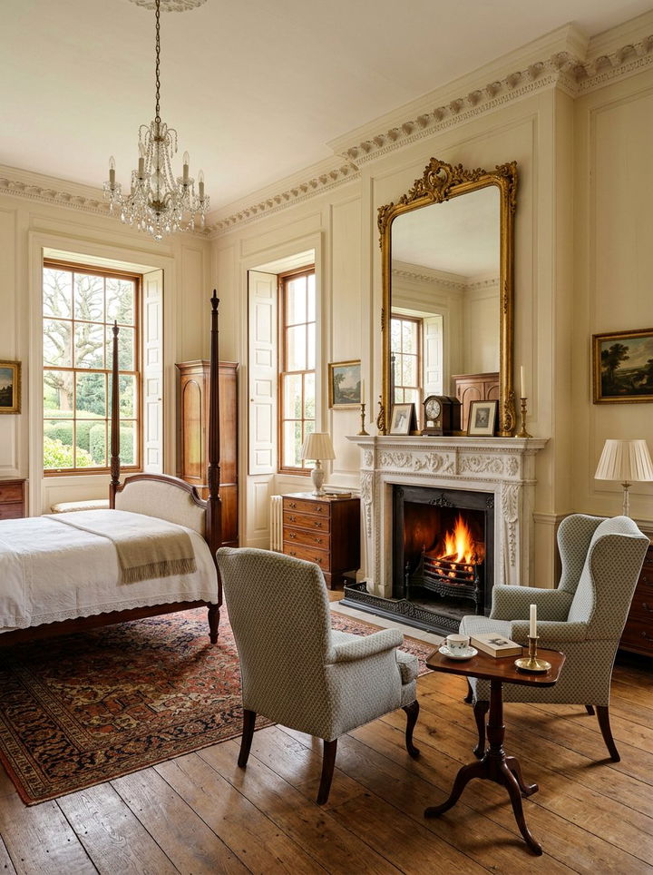 Georgian bedroom with fireplace - 30 Georgian bedroom ideas