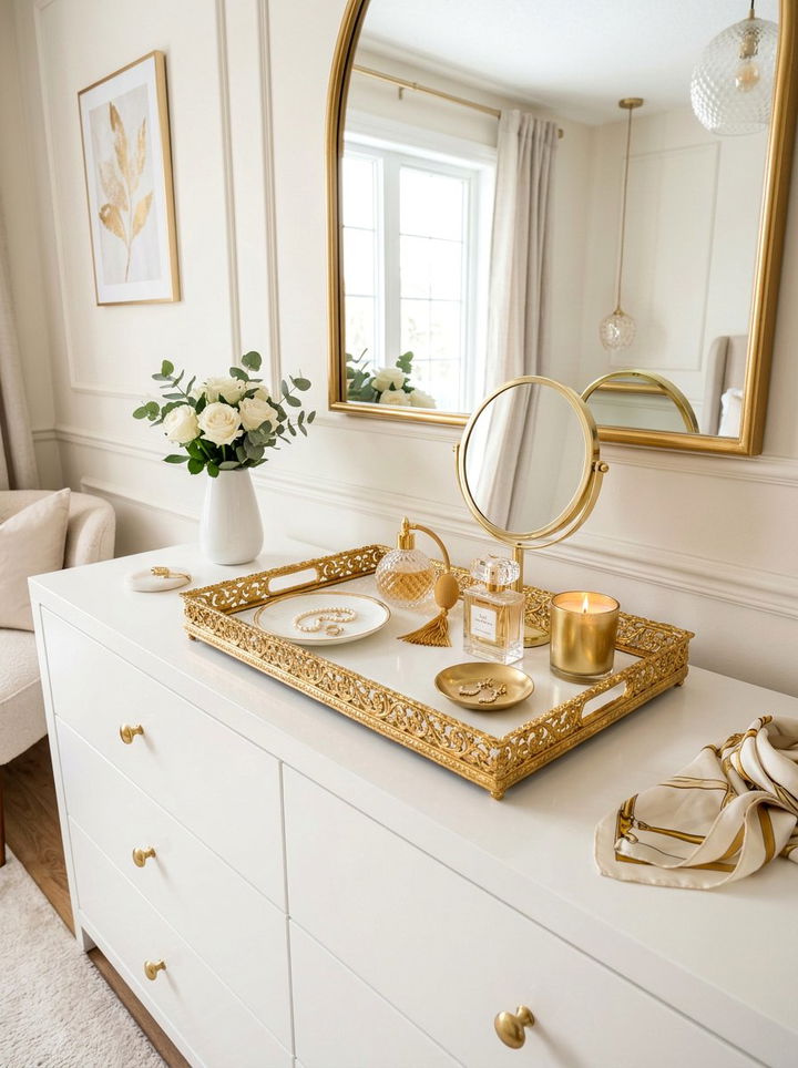 Gilded Edge Tray - 30 bedroom trinket dishes