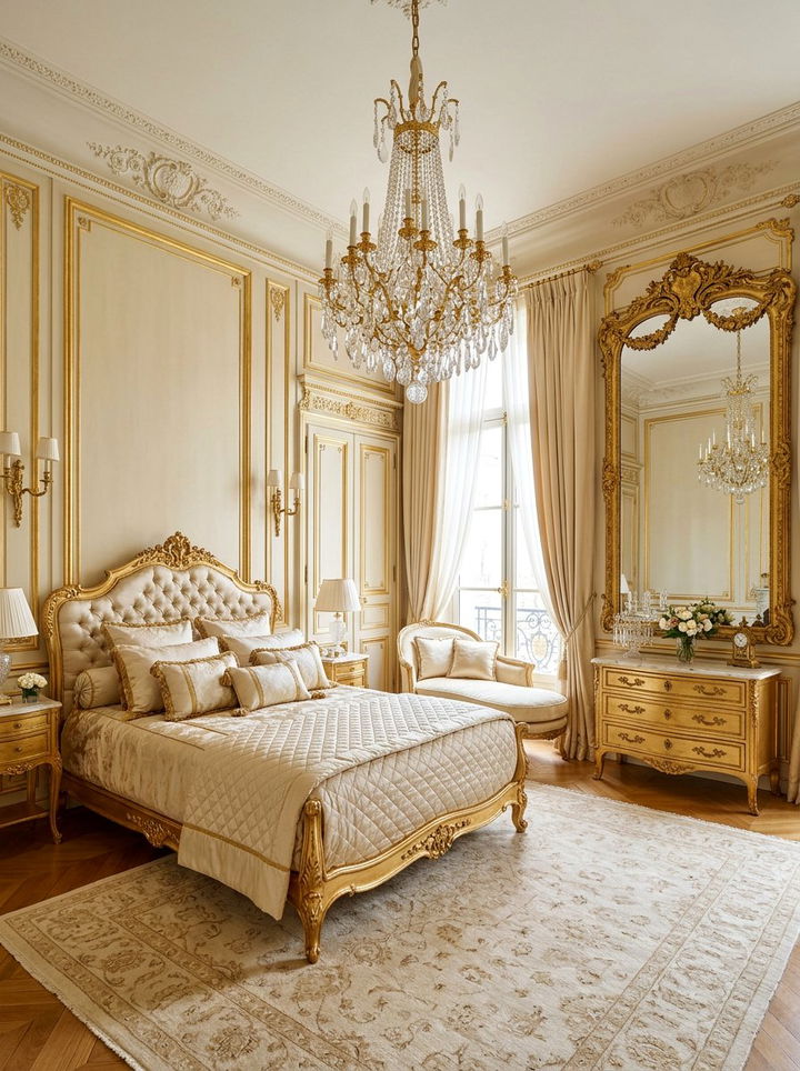 Gilded French bedroom - 30 French bedroom ideas