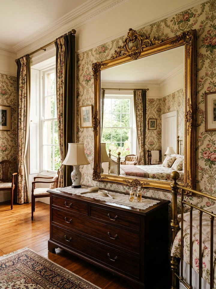 Gilded Wall Mirror - 30 Edwardian bedroom ideas