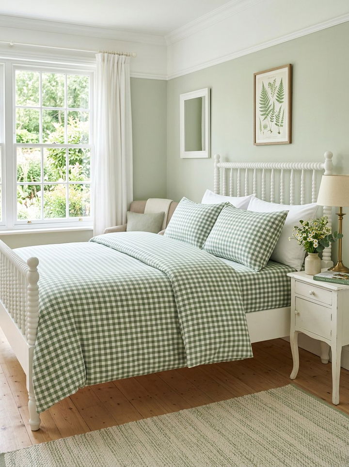 Gingham check sheet set - 30 bedroom sheet sets