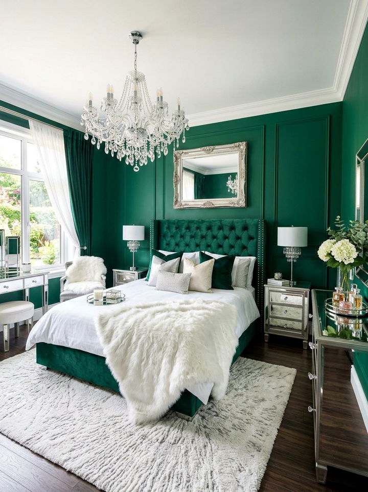 Glam Emerald Green Bedroom - 30 emerald bedroom decor ideas