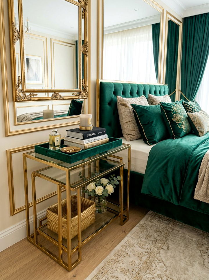 Glam Gold Nightstand - 30 bedroom nightstand ideas