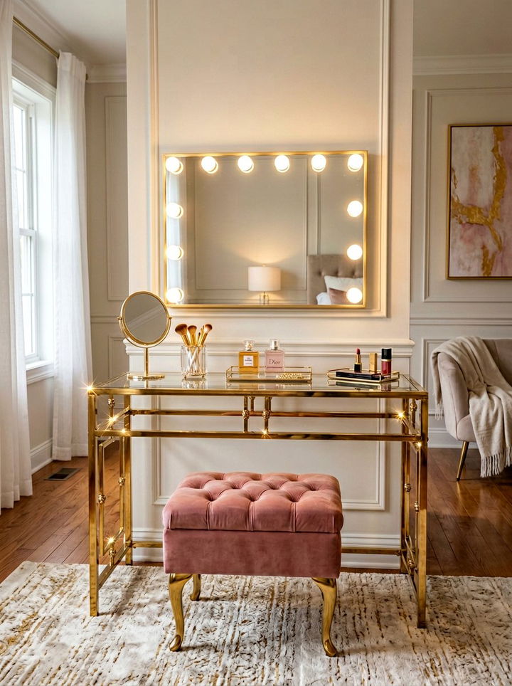 Glam Gold Vanity - 30 bedroom vanities