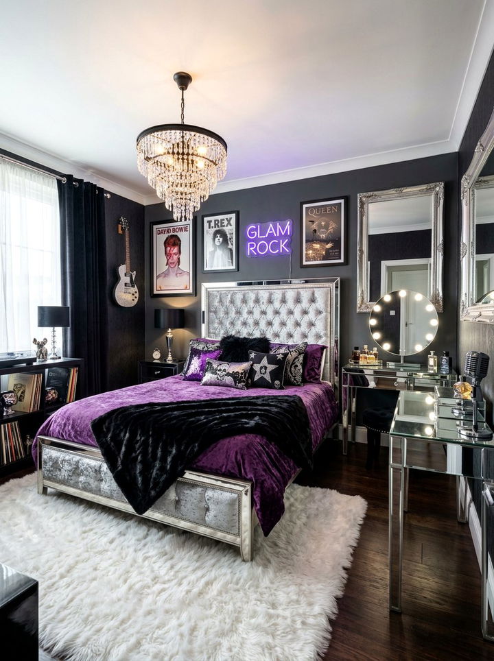 Glam Rock Bedroom - 30 rock and roll bedroom ideas