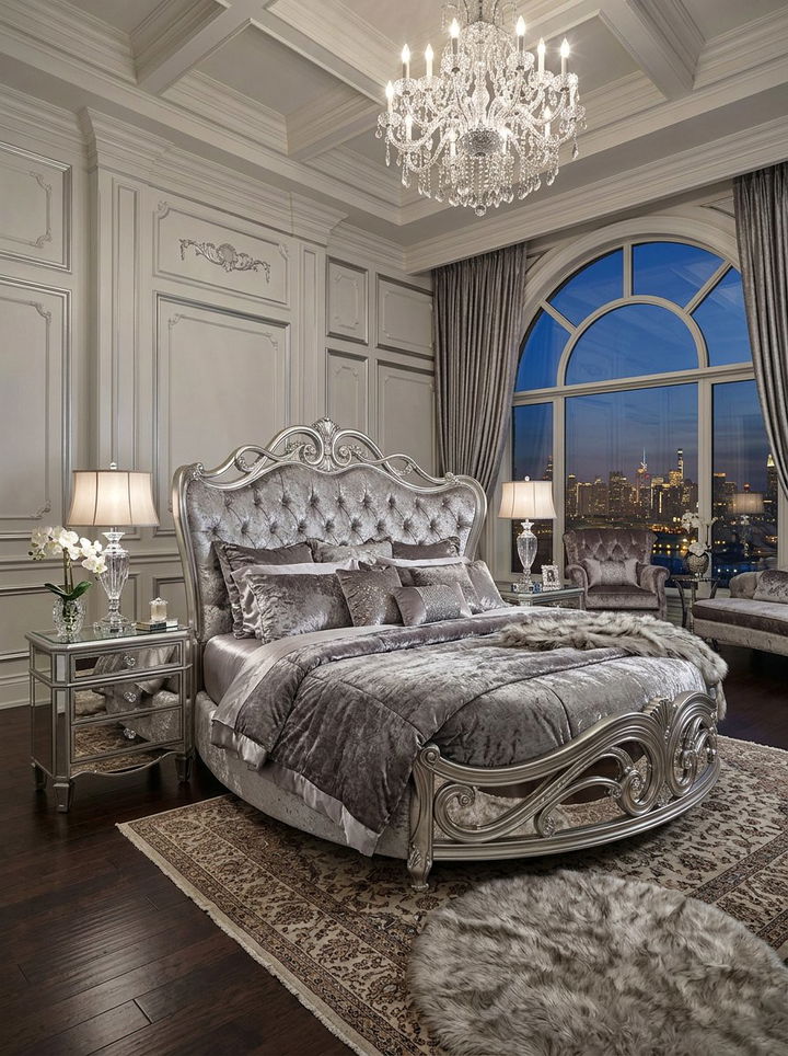 Glam Round Bed - 30 bedroom round beds