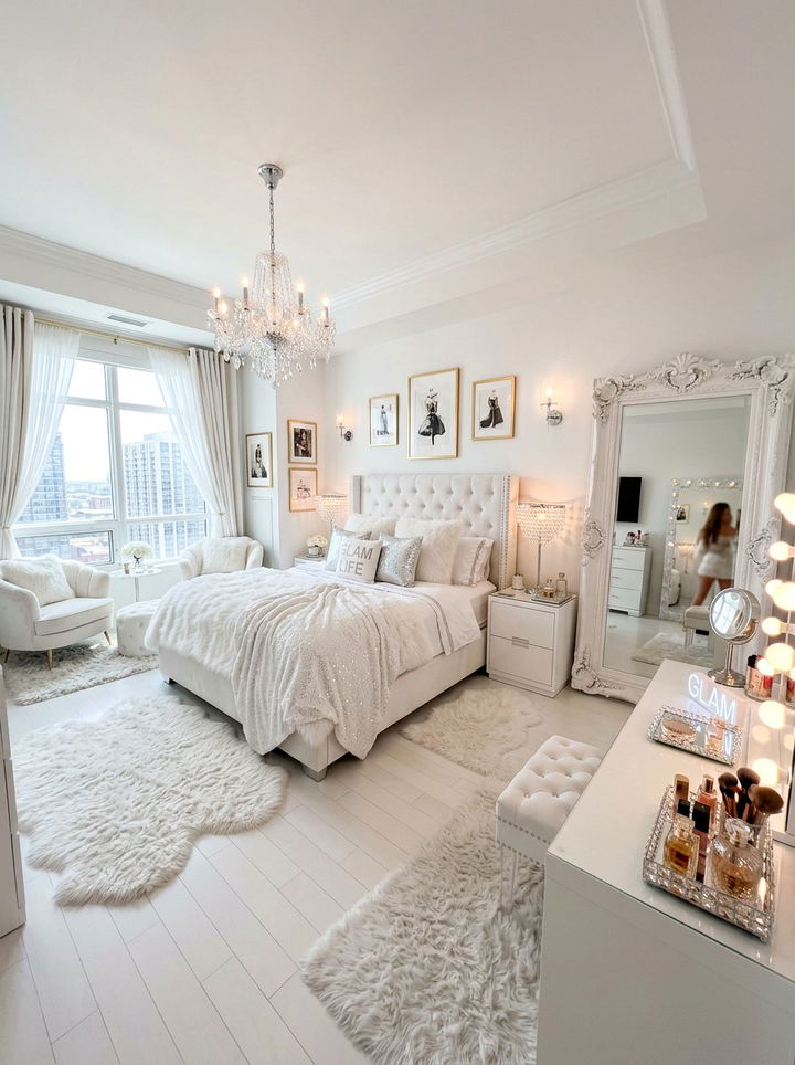 Glam White Bedroom - 30 all white bedroom ideas