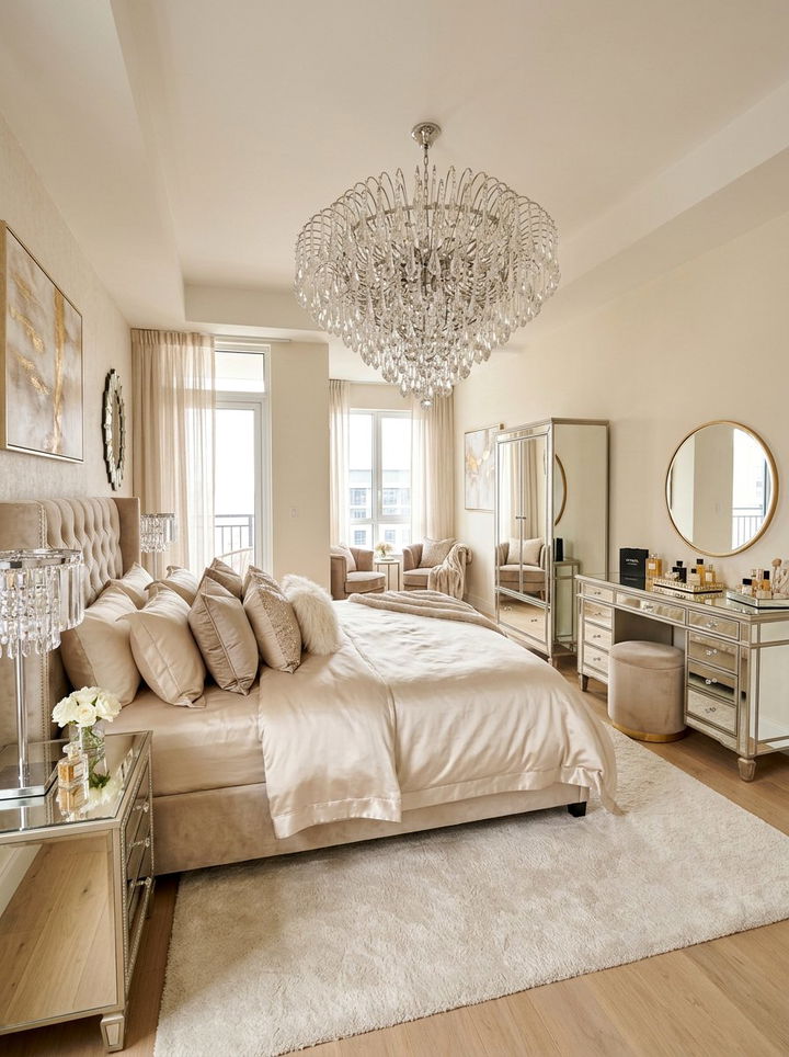 Glam beige bedroom - 30 all beige bedroom ideas
