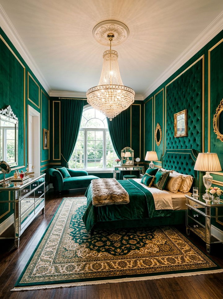 Glam emerald bedroom - 30 emerald green bedroom ideas