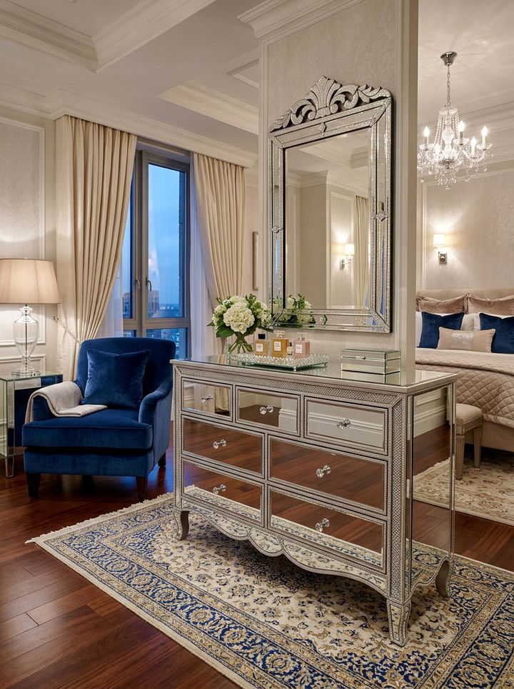 Glam mirrored dresser - 30 bedroom mirrored dressers
