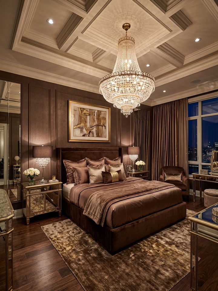 Glamorous Brown Bedroom - 30 chocolate brown bedroom ideas