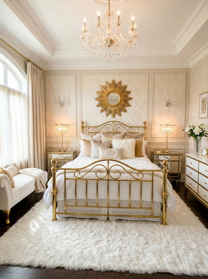 Glamorous Gold Brass Bed - 30 bedroom brass beds