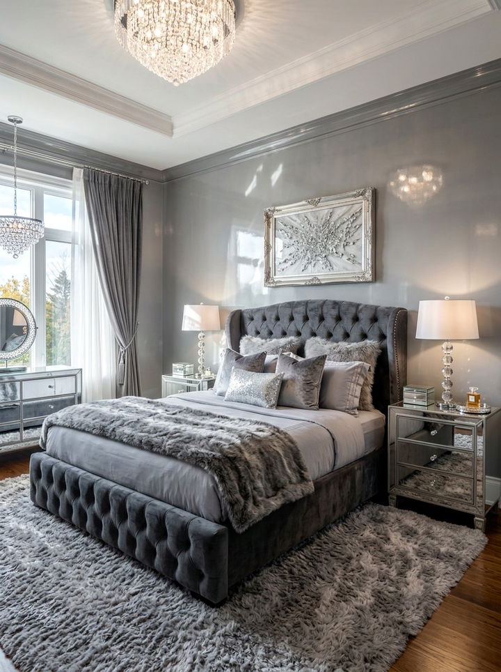Glamorous Gray Bedroom - 30 warm gray bedroom ideas