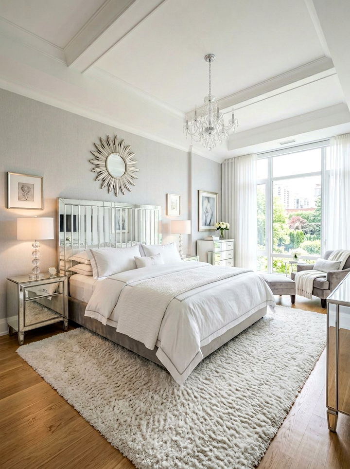 Glamorous Mirror Channel Headboard - 30 bedroom channel tufted headboards