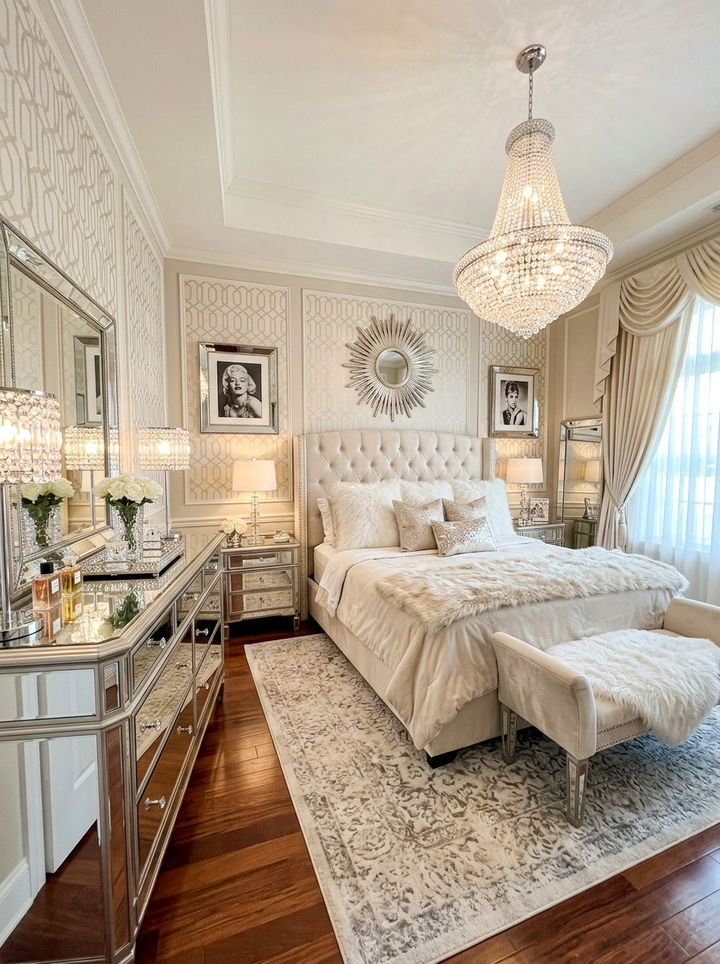 Glamorous Mirrored Bedroom - 30 elegant bedroom ideas