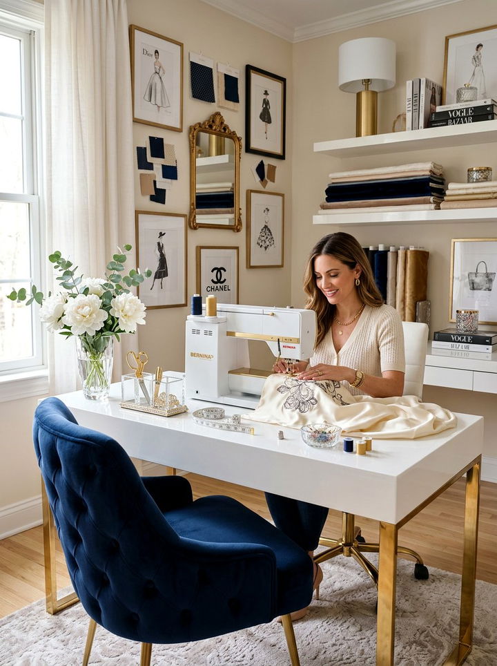 Glamorous Sewing Desk - 30 bedroom sewing nook ideas