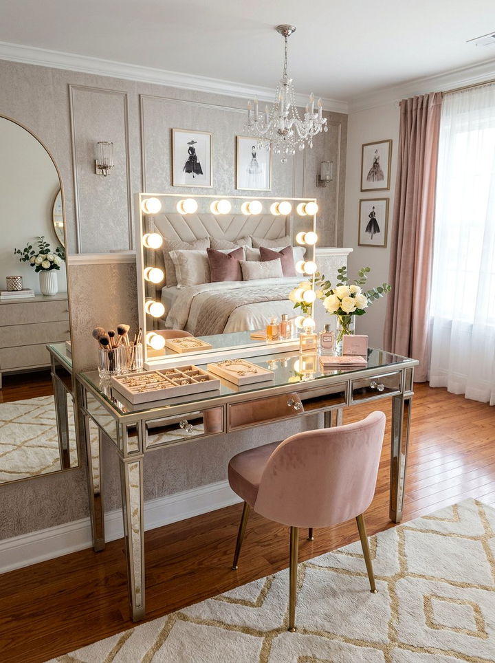 Glamorous Vanity Bedroom - 30 luxe bedroom ideas