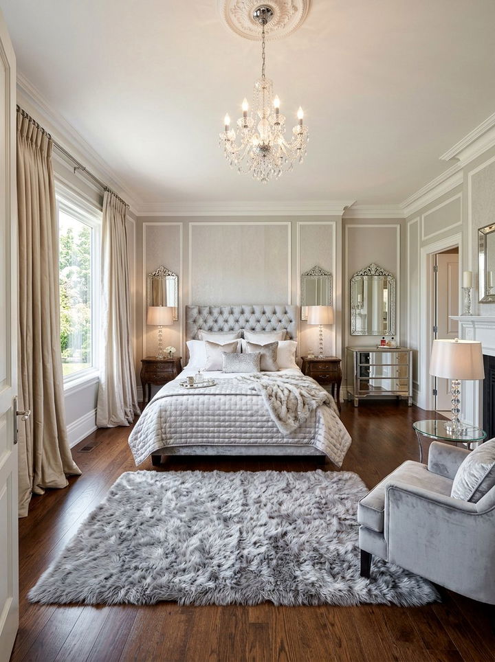 Glamorous master bedroom suite - 30 empty nester bedroom ideas